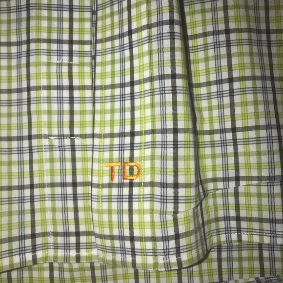 THOMAS DEAN Button Down Short Sleeve Shirt Large - Picture 2 of 5